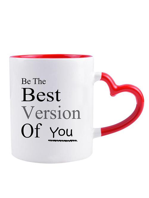 white ceramic multi"be the best version" quoted printed mug - 14384403 - Very Small Image - 1