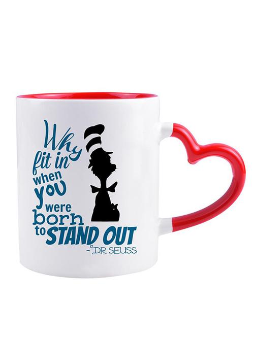 white ceramic multi"born to stand out" quoted printed mug - 14384413 - Very Small Image - 1