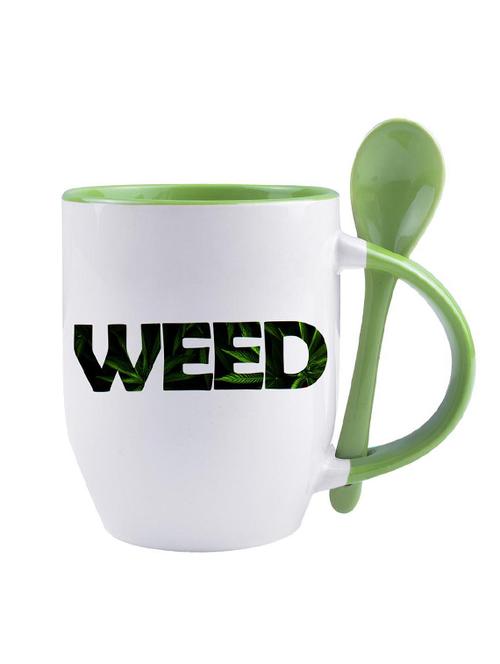 white ceramic "weed" quoted printed mug - 14384446 - Very Small Image - 1