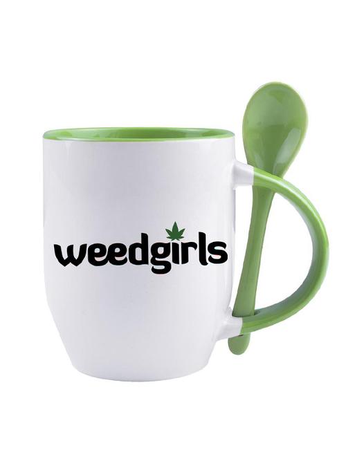 white ceramic "weedgirls" quoted printed mug - 14384451 - Very Small Image - 1