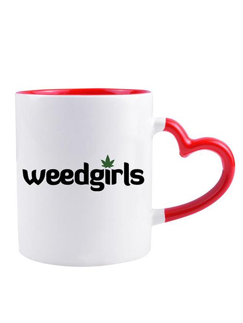 white ceramic "weedgirls" quoted printed mug - 14384453 - Very Small Image - 1