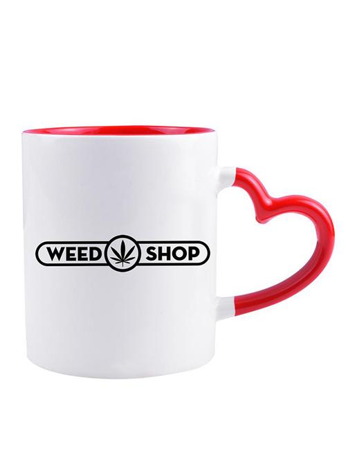 white ceramic "weed shop" quoted printed mug - 14384458 - Very Small Image - 1