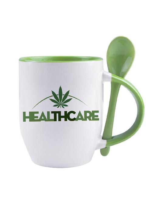 white ceramic "health care" quoted printed mug - 14384461 - Very Small Image - 1