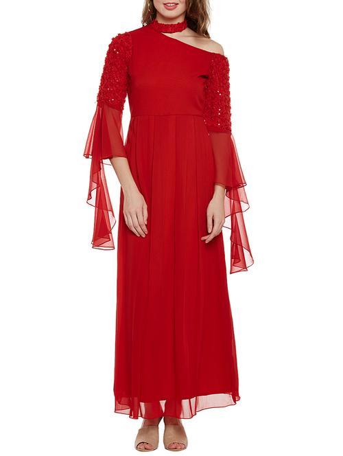 red embellished maxi dress - 14385923 - Very Small Image - 1