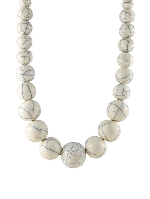 white metal long necklace - 14387928 - Very Small Image - 1