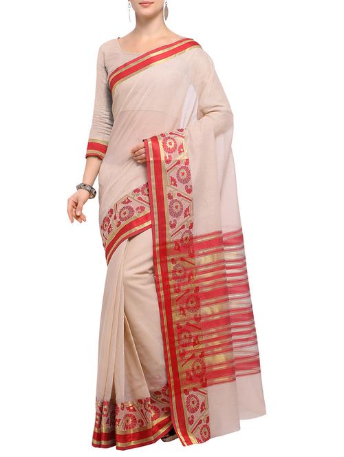 zari bordered saree with blouse - 14388214 - Very Small Image - 1