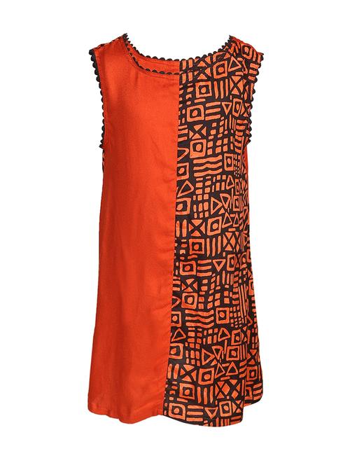 orange viscose frock - 14391362 - Very Small Image - 1