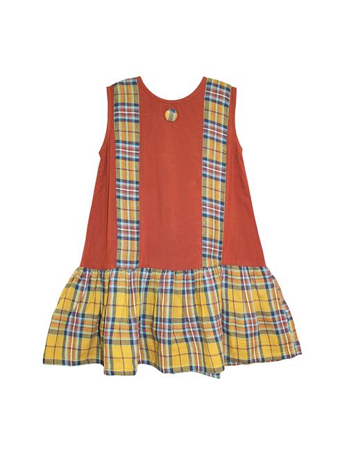 orange cotton frock - 14391369 - Very Small Image - 1