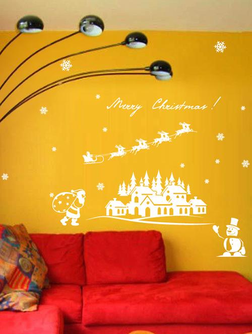 merry christmas happy new year theme wall stickers - 14391423 - Very Small Image - 1