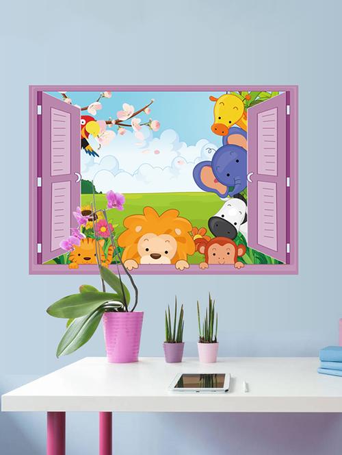 cartoon animals decals design theme wall stickers - 14391433 - Very Small Image - 1