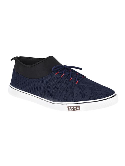 navy blue colour block lace up sneakers - 14391458 - Very Small Image - 1