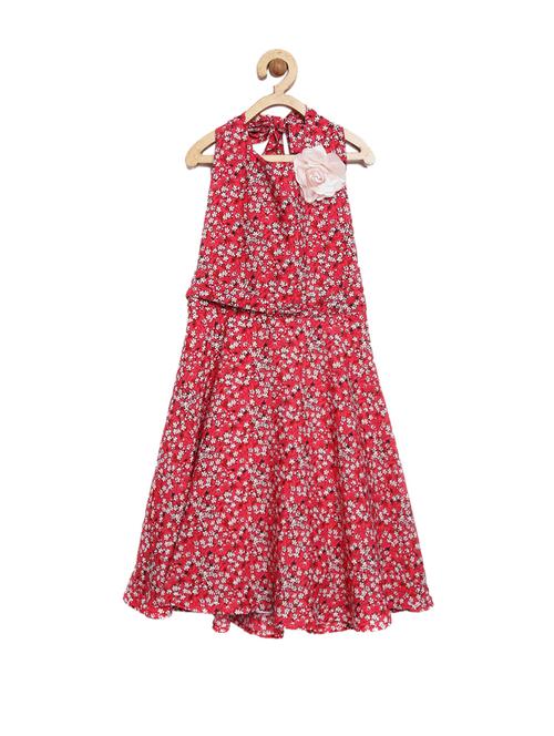 red polyester frock - 14391779 - Very Small Image - 1