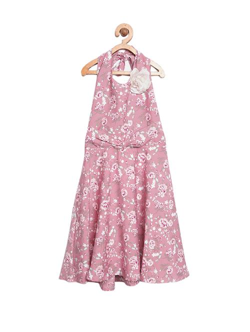pink polyester frock - 14391780 - Very Small Image - 1