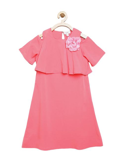pink polyester frock - 14391784 - Very Small Image - 1
