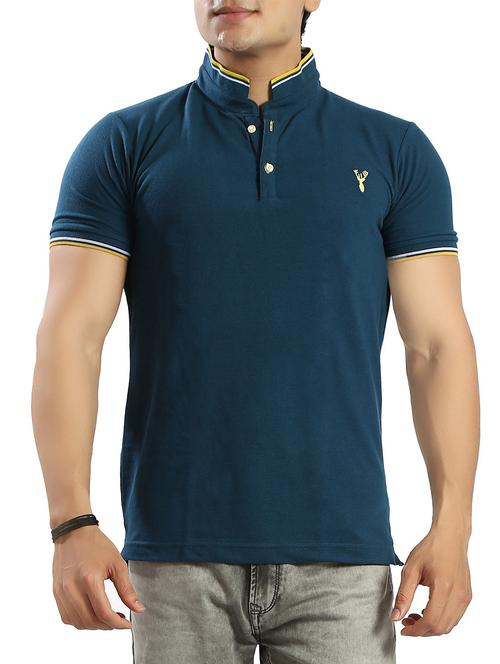 dark blue cotton t-shirt - 14393811 - Very Small Image - 1