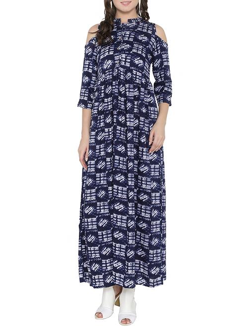 cold shoulder button detail maxi dress - 14394121 - Very Small Image - 1