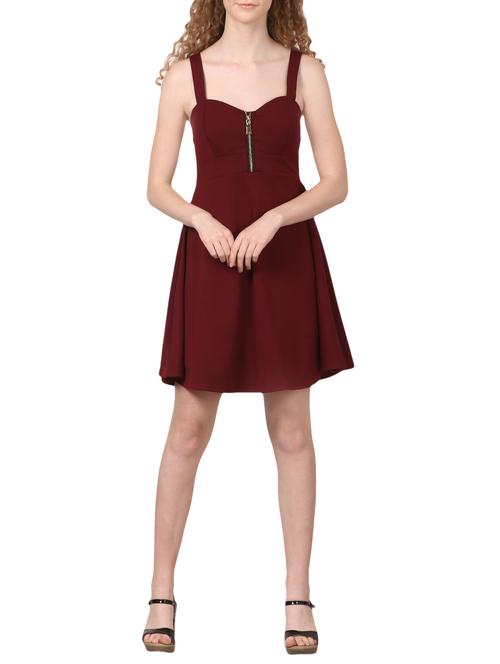 maroon a-line dress - 14394323 - Very Small Image - 1