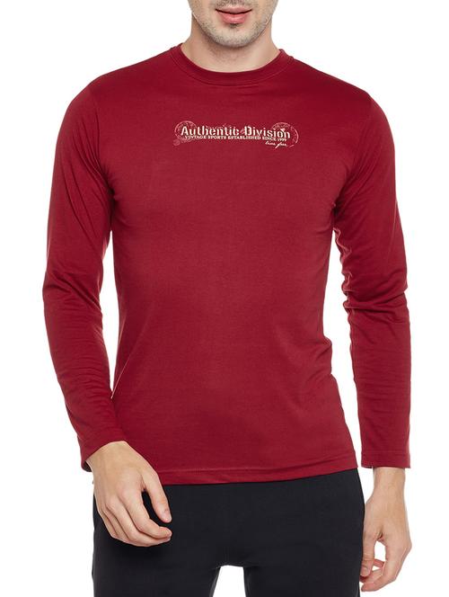 maroon cotton t-shirt - 14395574 - Very Small Image - 1