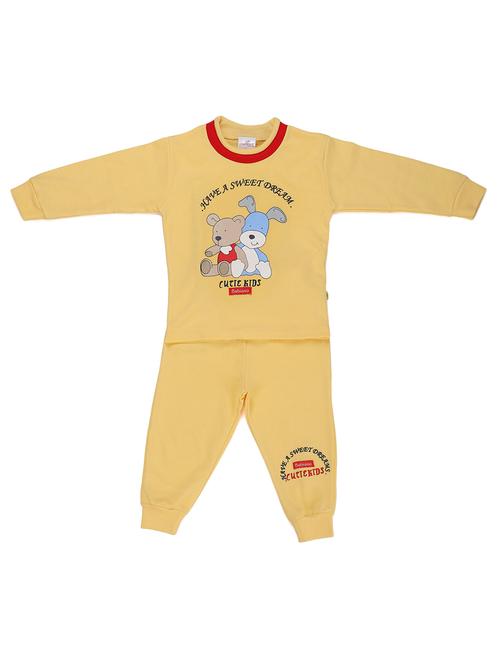 yellow cotton pyjama set nightwear - 14397396 - Very Small Image - 1