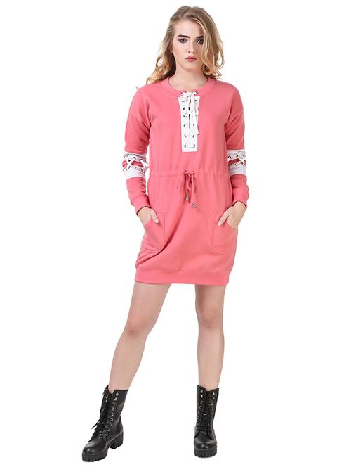 pink fleece shift dress - 14397873 - Very Small Image - 1