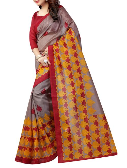 beige & orange bhagalpuri saree with blouse - 14398435 - Very Small Image - 1