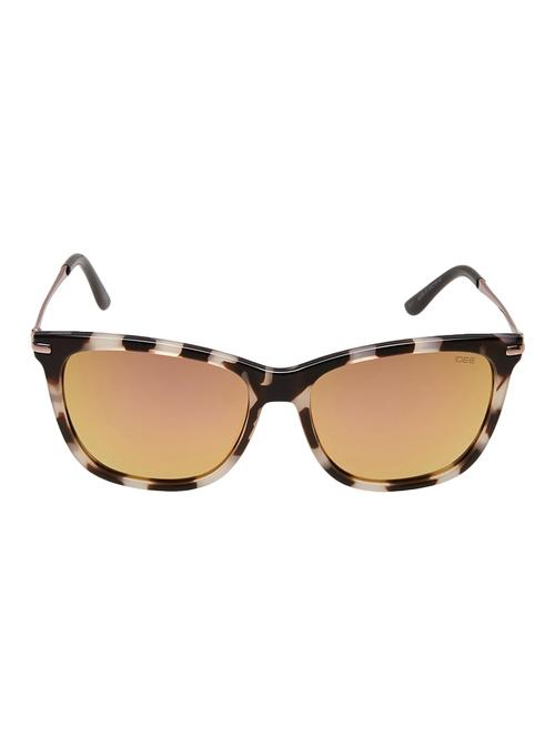 idee mirrored square unisex sunglasses - (ids2266c3sg|56|brown with lt. gold mirror color) - 14399491 - Very Small Image - 1