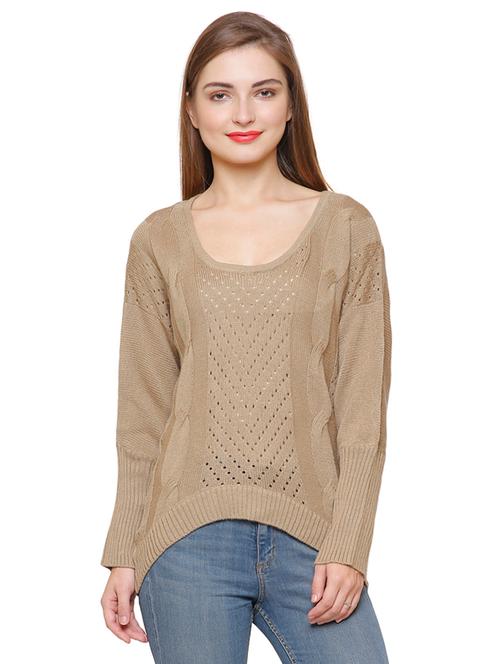 brown woolen casual pullover - 14401453 - Very Small Image - 1