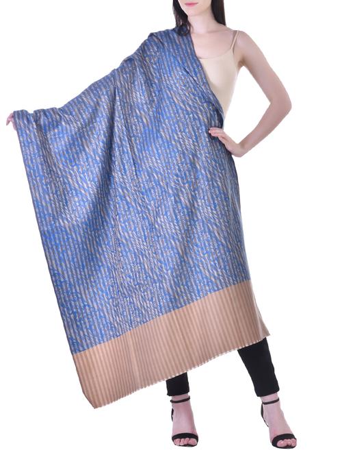 blue printed casual shawl - 14402023 - Very Small Image - 1