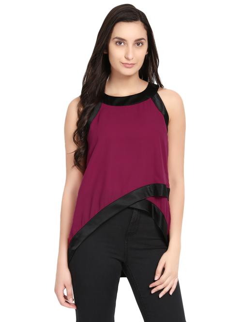 dark pink assymmetric top - 14402290 - Very Small Image - 1