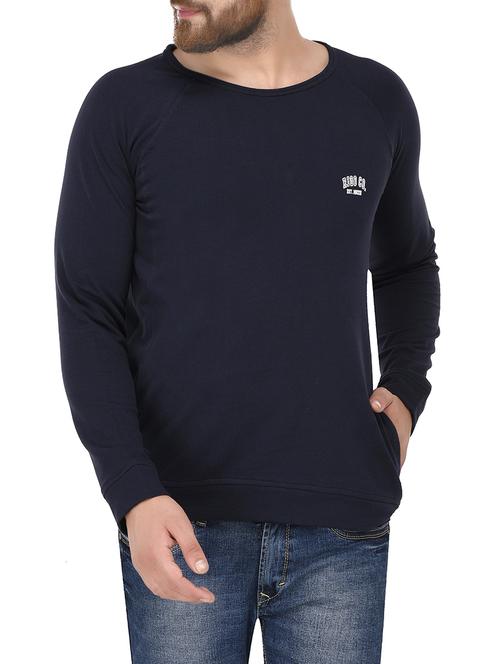 blue cotton solid sweatshirt - 14402613 - Very Small Image - 1