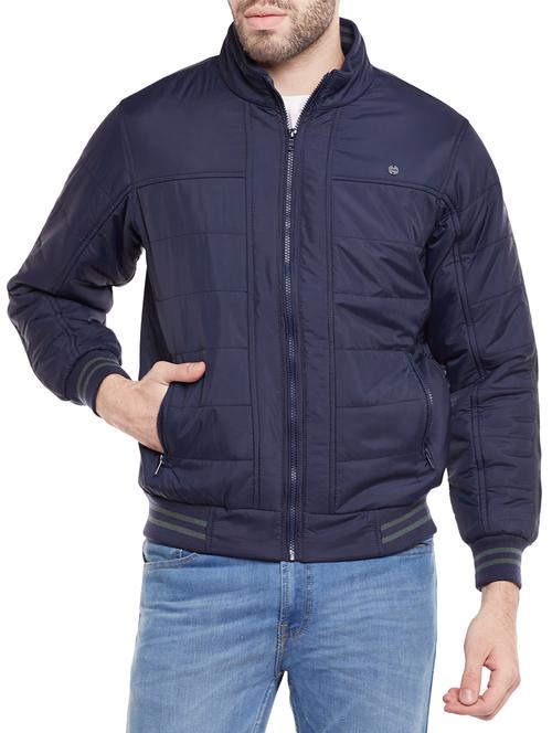 navy blue nylon casual jacket - 14404938 - Very Small Image - 1