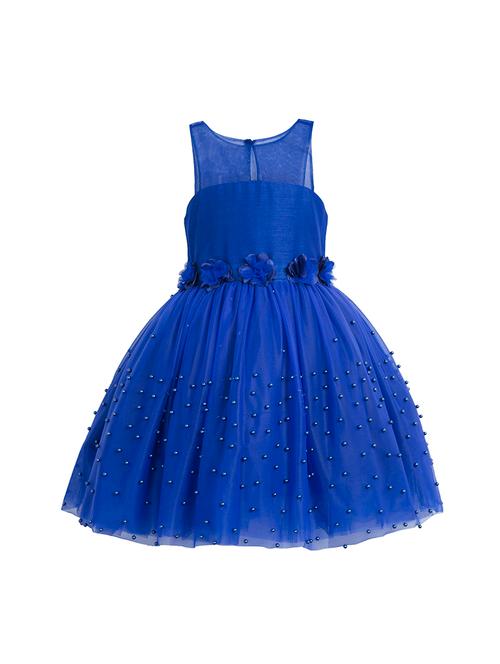 solid royal blue polyester gown - 14407420 - Very Small Image - 1