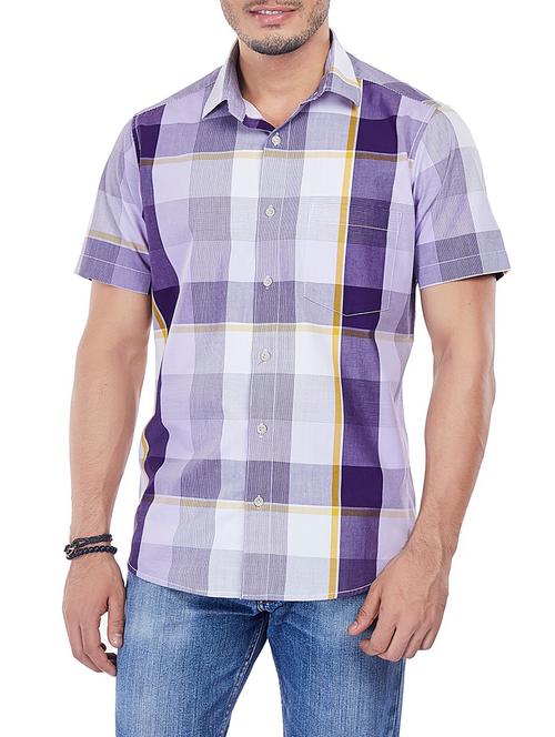 purple cotton casual shirt - 14408073 - Very Small Image - 1