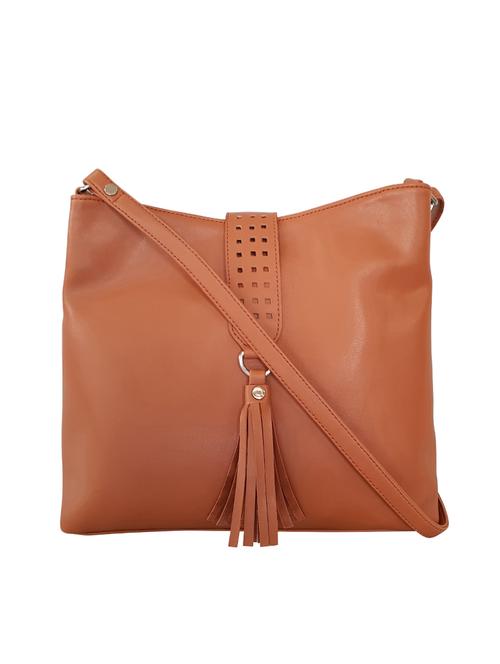 tan leatherette regular sling bag - 14408077 - Very Small Image - 1