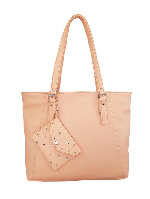 nude leatherette regular handbag - 14408082 - Very Small Image - 1