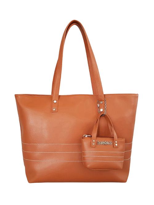 tan leatherette regular handbag - 14408092 - Very Small Image - 1