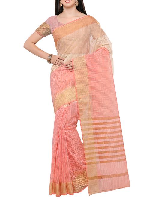 cream art silk printed saree with blouse - 14408193 - Very Small Image - 1