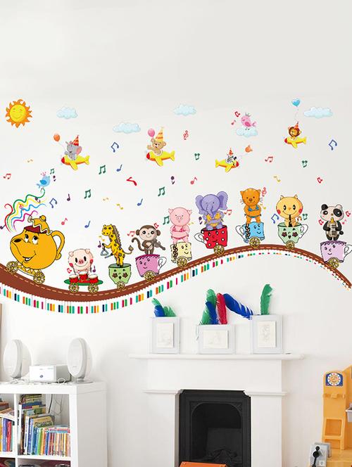 jungle train theme wall stickers - 14408994 - Very Small Image - 1