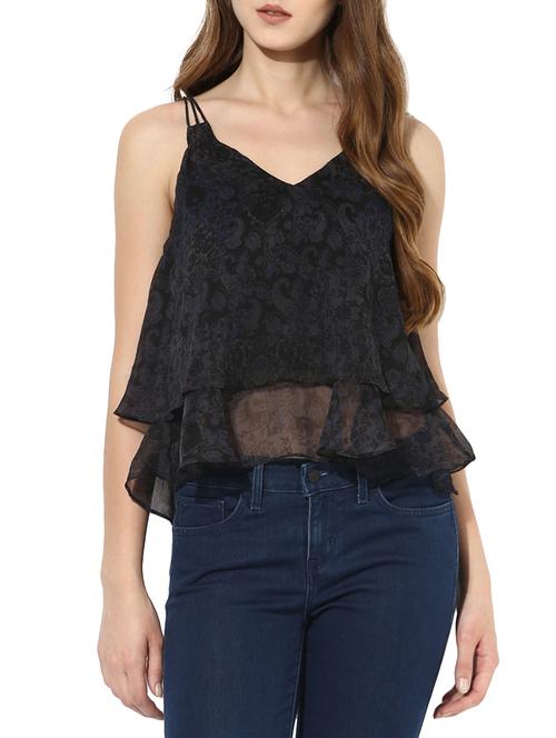 black printed layered top - 14410607 - Very Small Image - 1