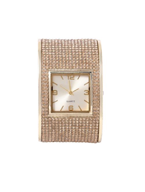 skylofts diamond studded bracelet golden dial watch - 14411857 - Very Small Image - 1