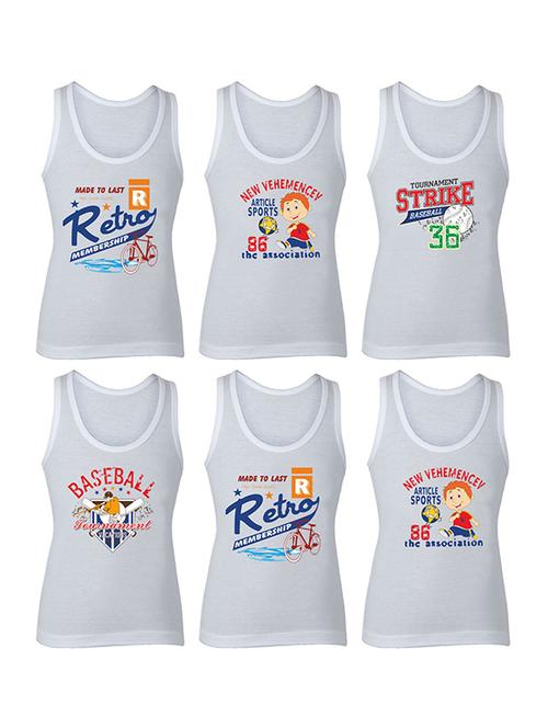 set of 6 white cotton vests - 14412380 - Very Small Image - 1