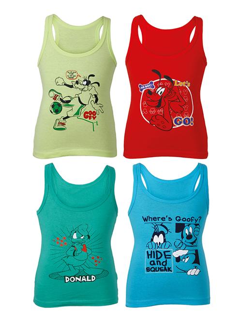 set of 4 multi colored cotton vests - 14412420 - Very Small Image - 1