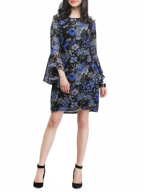 floral bell sleeved dress - 14415346 - Very Small Image - 1