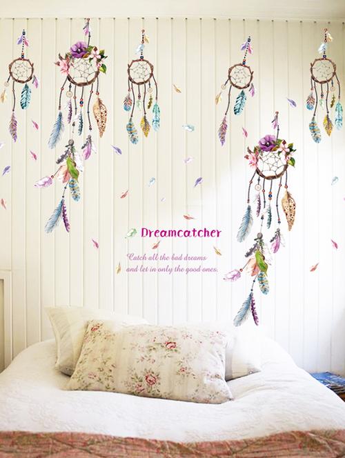 cortina dreamcatcher hanging leaf theme wall stickers - 14415639 - Very Small Image - 1