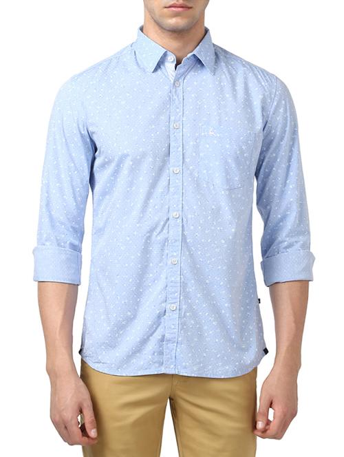 blue cotton casual shirt - 14416727 - Very Small Image - 1