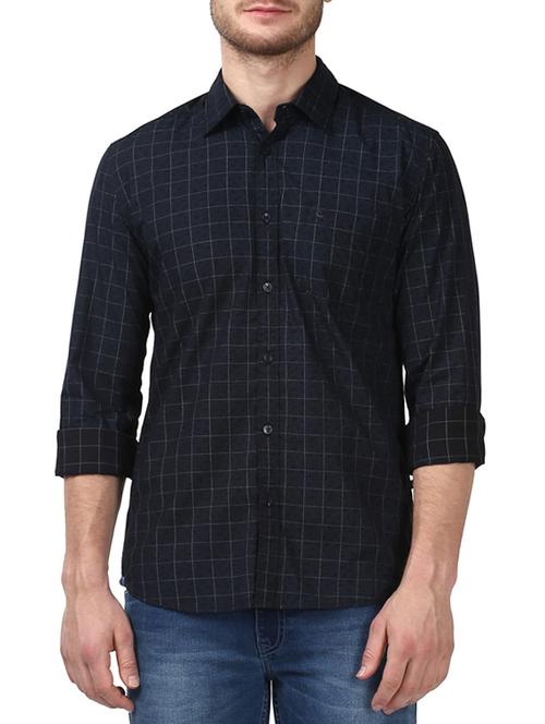 blue cotton casual shirt - 14416730 - Very Small Image - 1