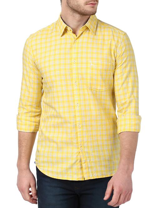 yellow cotton casual shirt - 14416759 - Very Small Image - 1