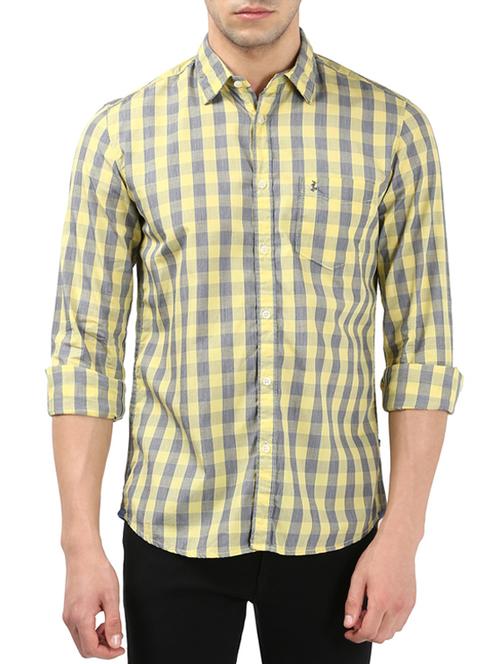 yellow cotton casual shirt - 14416760 - Very Small Image - 1