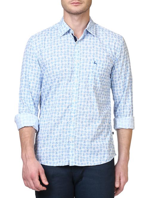 blue cotton casual shirt - 14416772 - Very Small Image - 1
