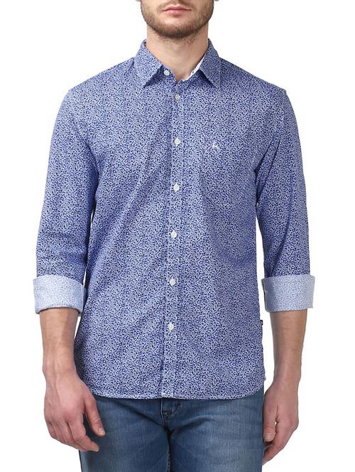 blue cotton casual shirt - 14416773 - Very Small Image - 1